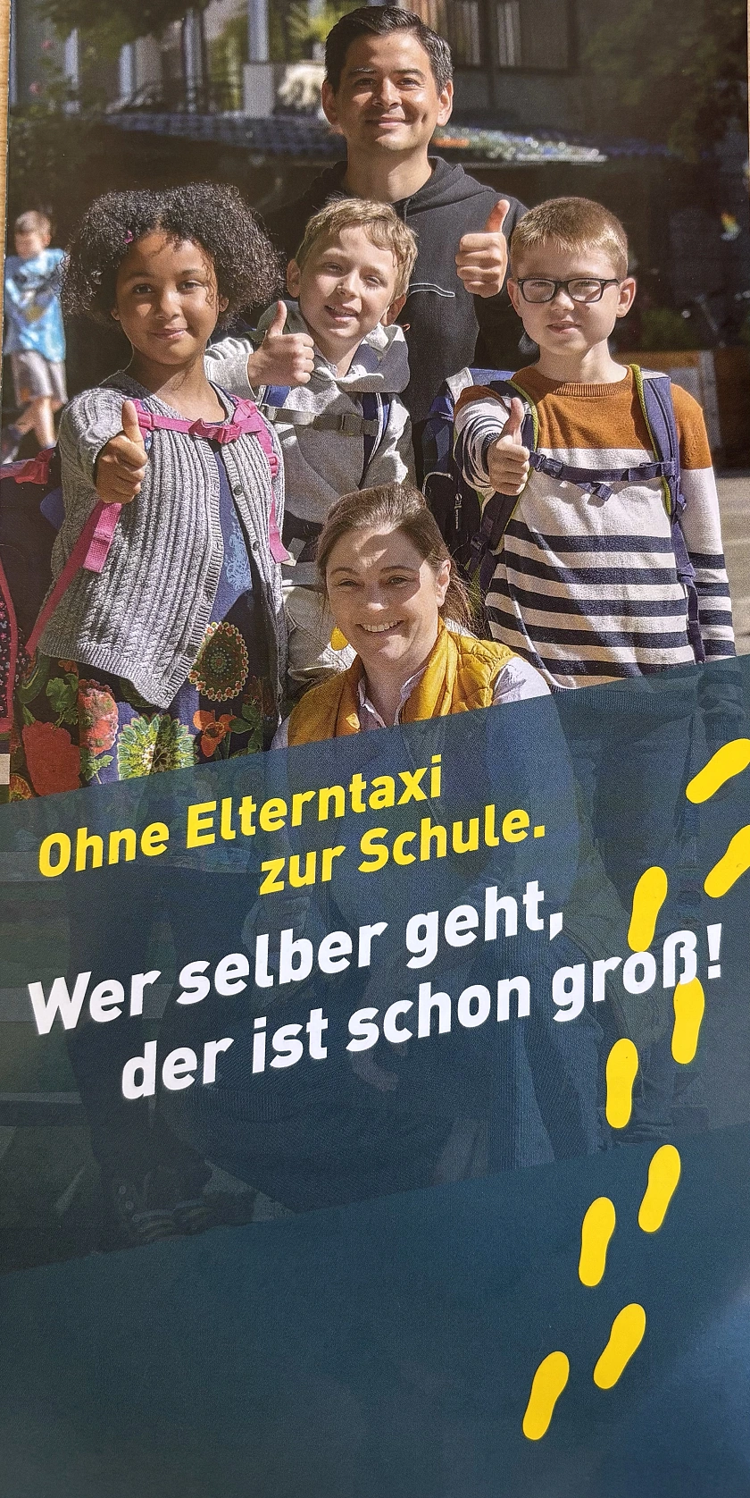 Foto eines Flyers f&uuml;r den Schulwegexpress